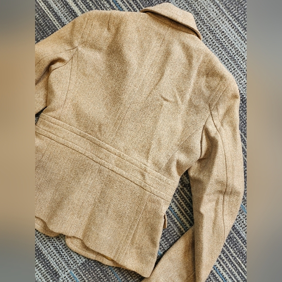 J. Crew Wool Tweed Tan Sparkly Button Fancy Blazer Jacket - Picture 9 of 9